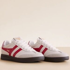 Gola Cyclone Leather Sneaker - White/Red/Candy/Dark Gum